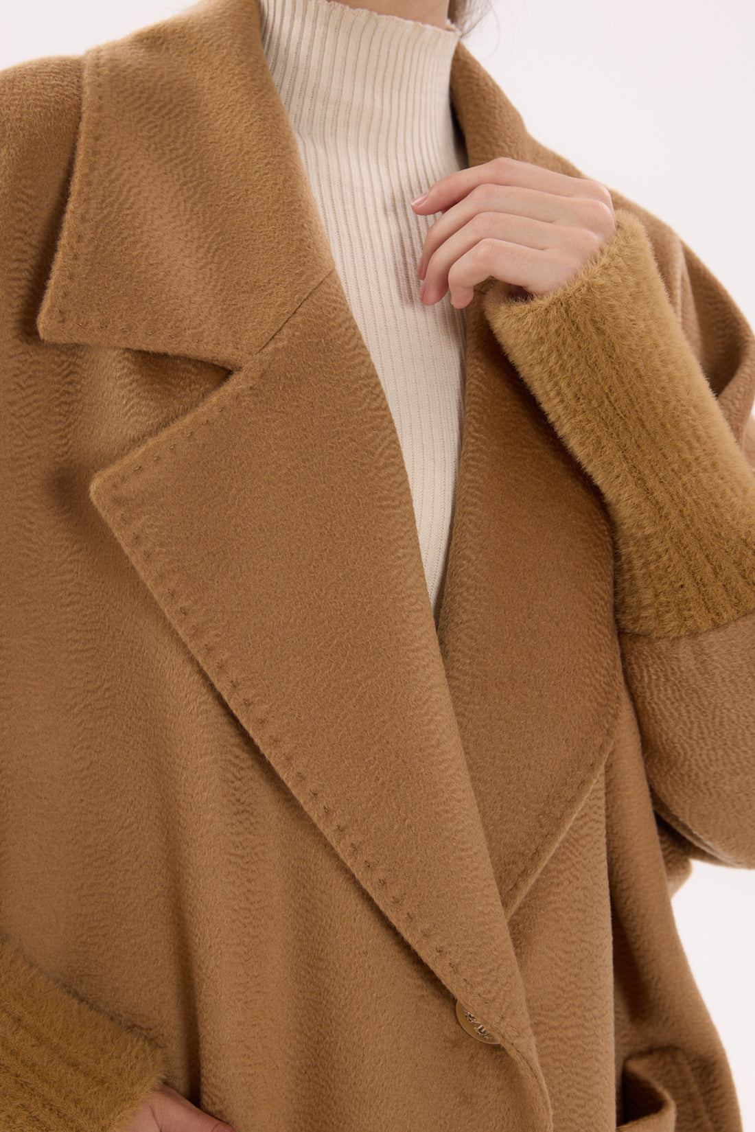"Siena" Kamel Oversize Kaban – Triko Kol Detaylı