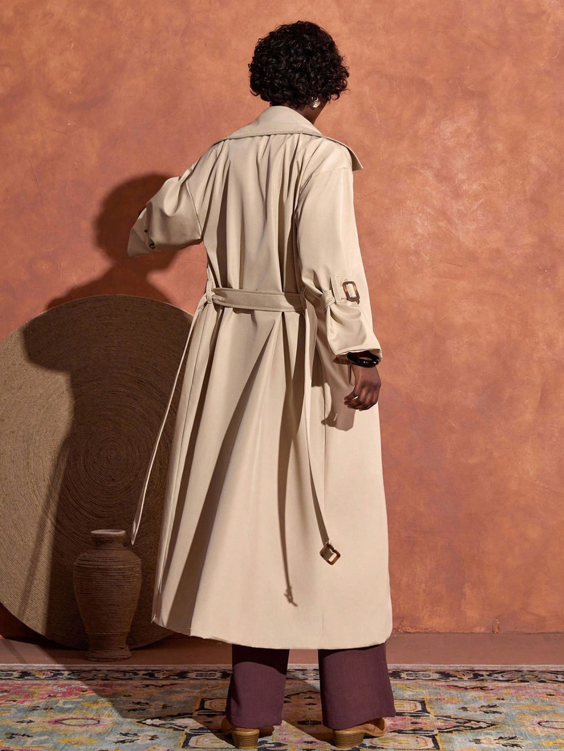 Bej Oversize Trençkot